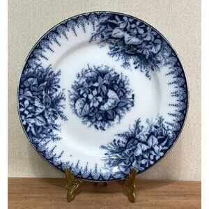 Antique K G Keller Guerin Luneville France VILOETTE Flow Blue 8 In Salad Plate